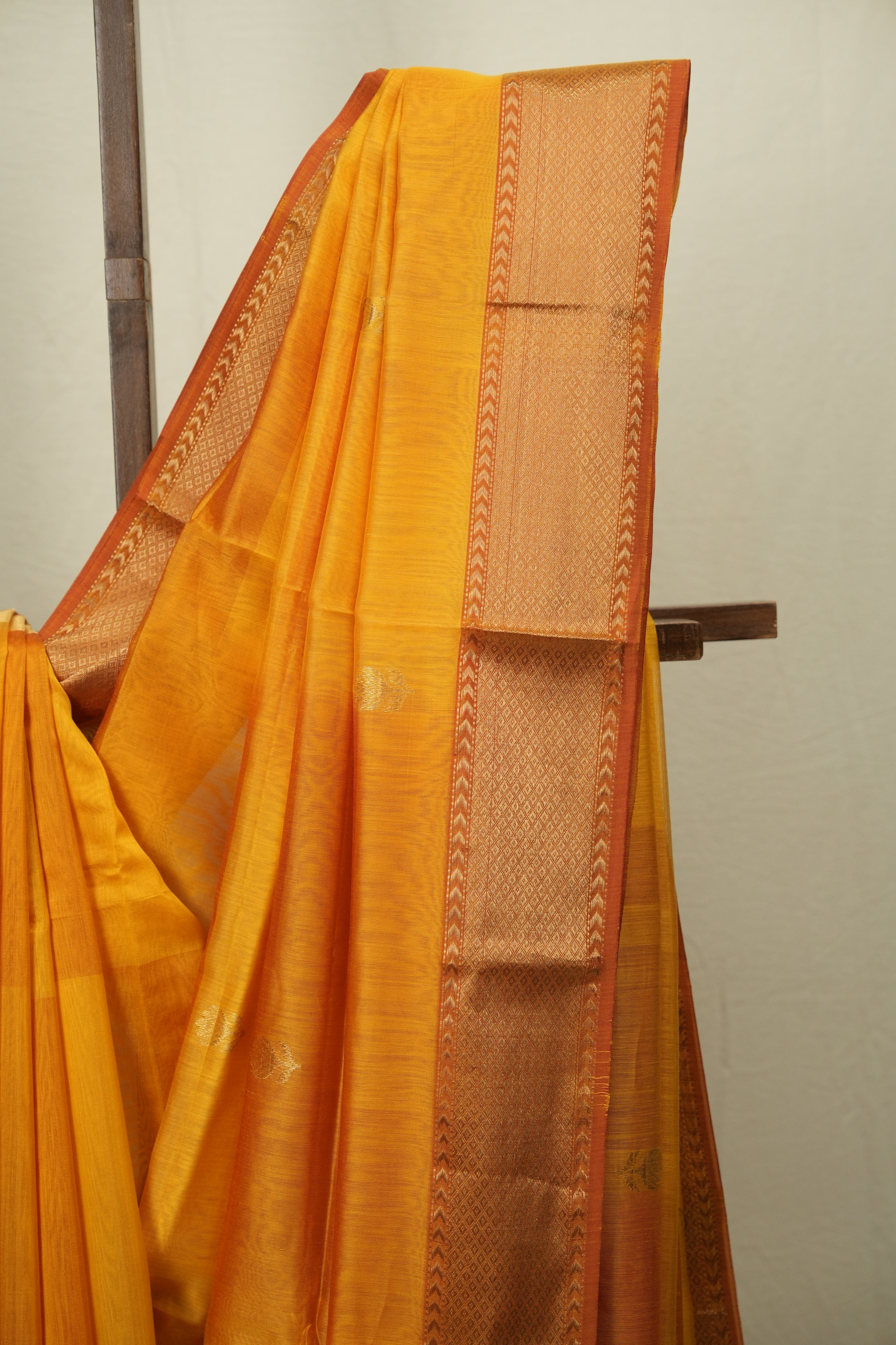 Yellow Maheshwari Saree - SRYMS1226