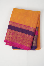 Orange Kanchi Cotton Saree - SROKCS1037