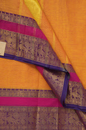 Orange Kanchi Cotton Saree - SROKCS1037