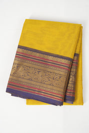 Mustard Yellow Kanchi Cotton Saree - SRMYKCS1036