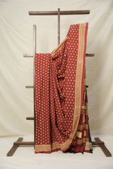Brick Red HBP Cotton Saree - SRBRCS2981