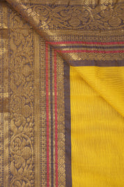 Mustard Yellow Kanchi Cotton Saree - SRMYKCS1036