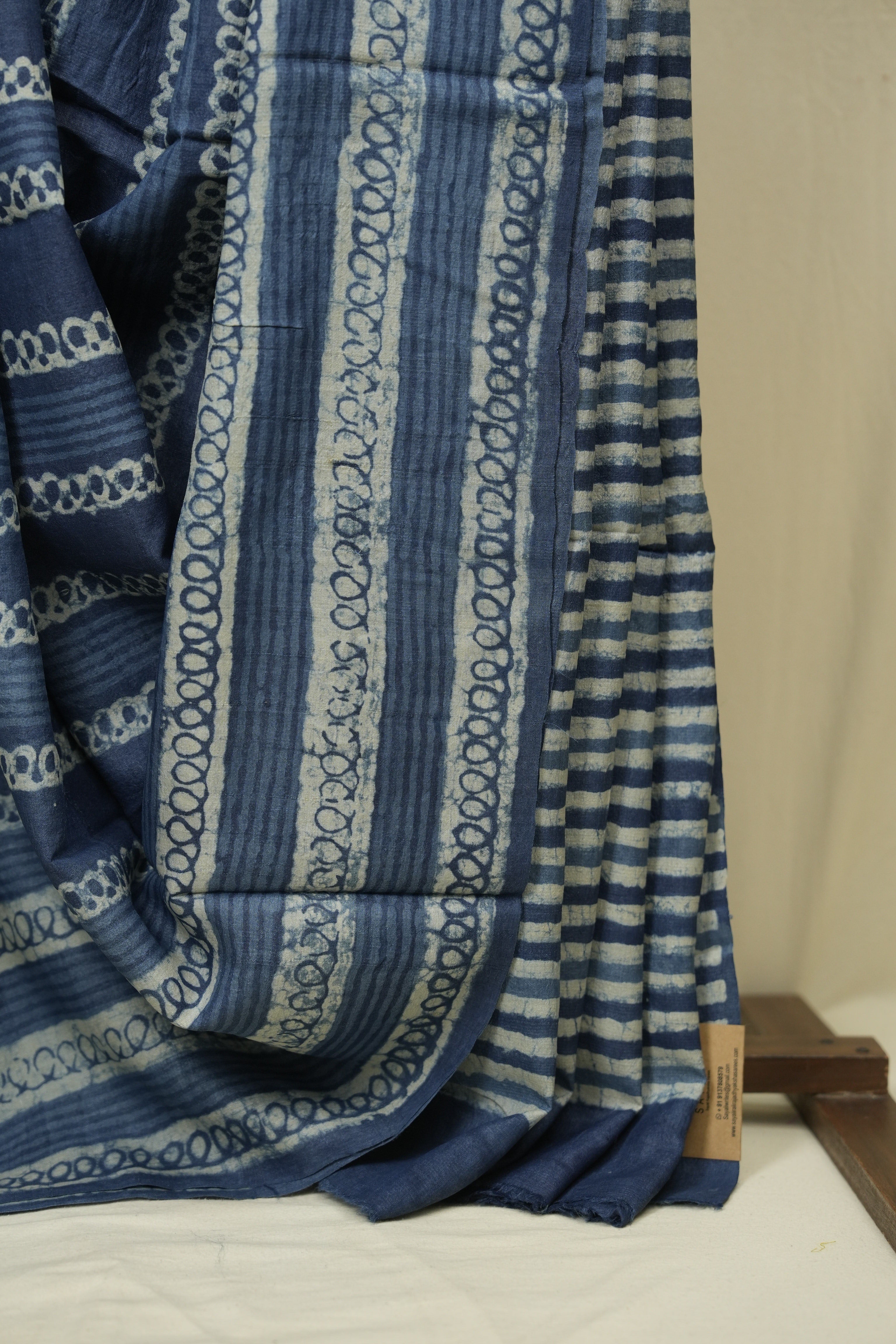 Blue HBP Tussar Silk Saree - SRBHTSS753