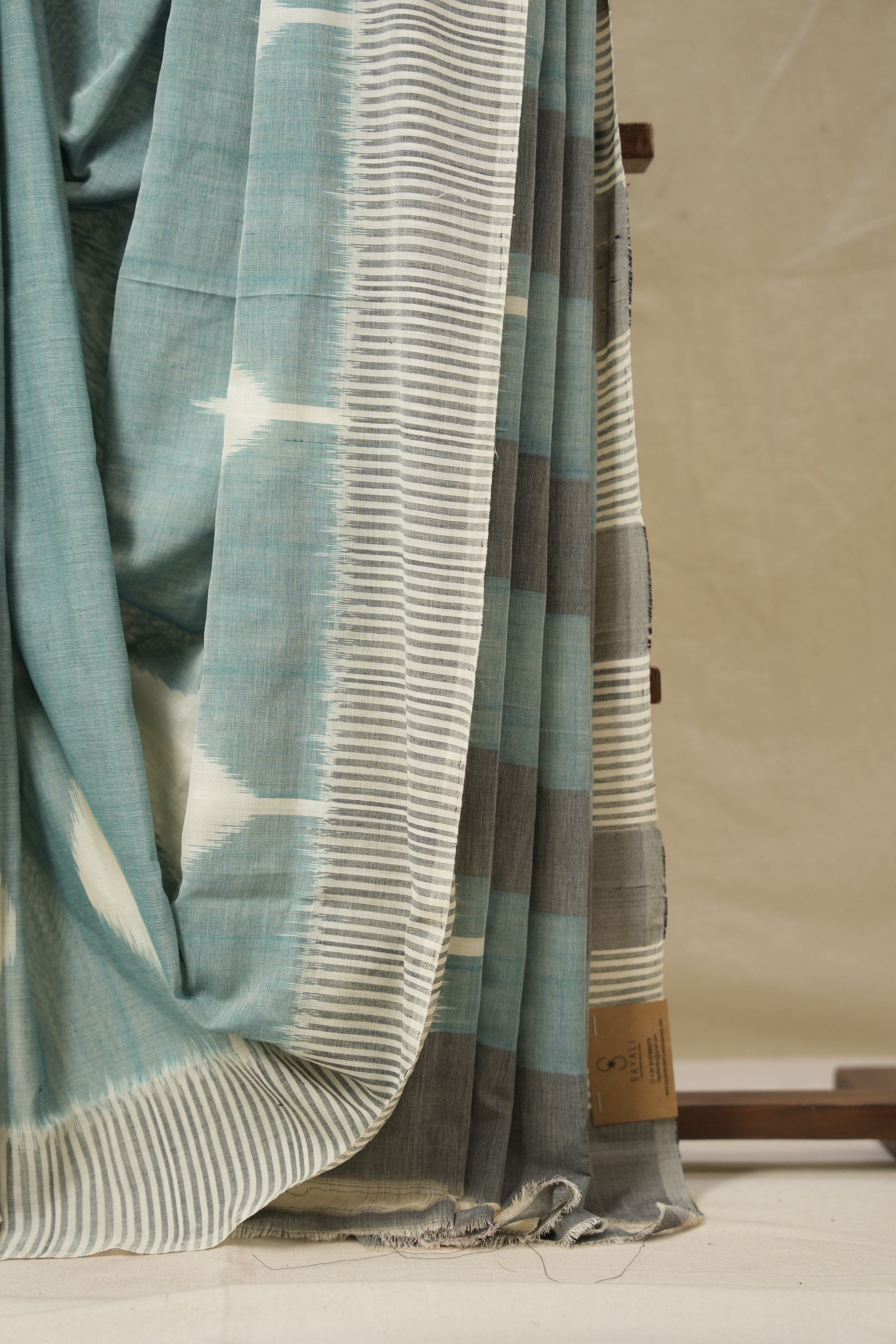 Mint Green Pochampalli Cotton Ikat Saree - SRMGPCIS682