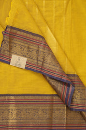 Mustard Yellow Kanchi Cotton Saree - SRMYKCS1036