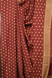 Brick Red HBP Cotton Saree - SRBRCS2981