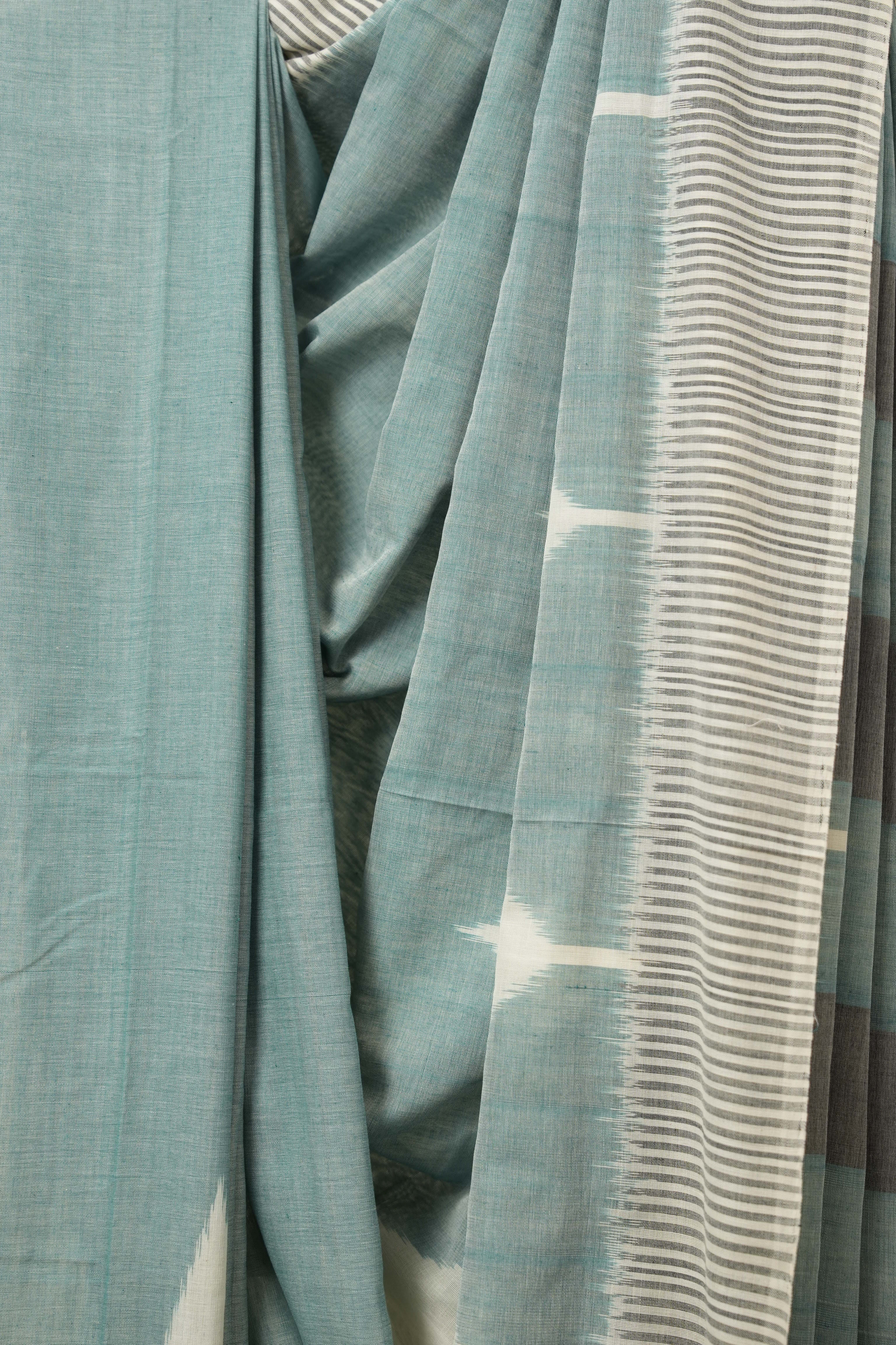 Mint Green Pochampalli Cotton Ikat Saree - SRMGPCIS682
