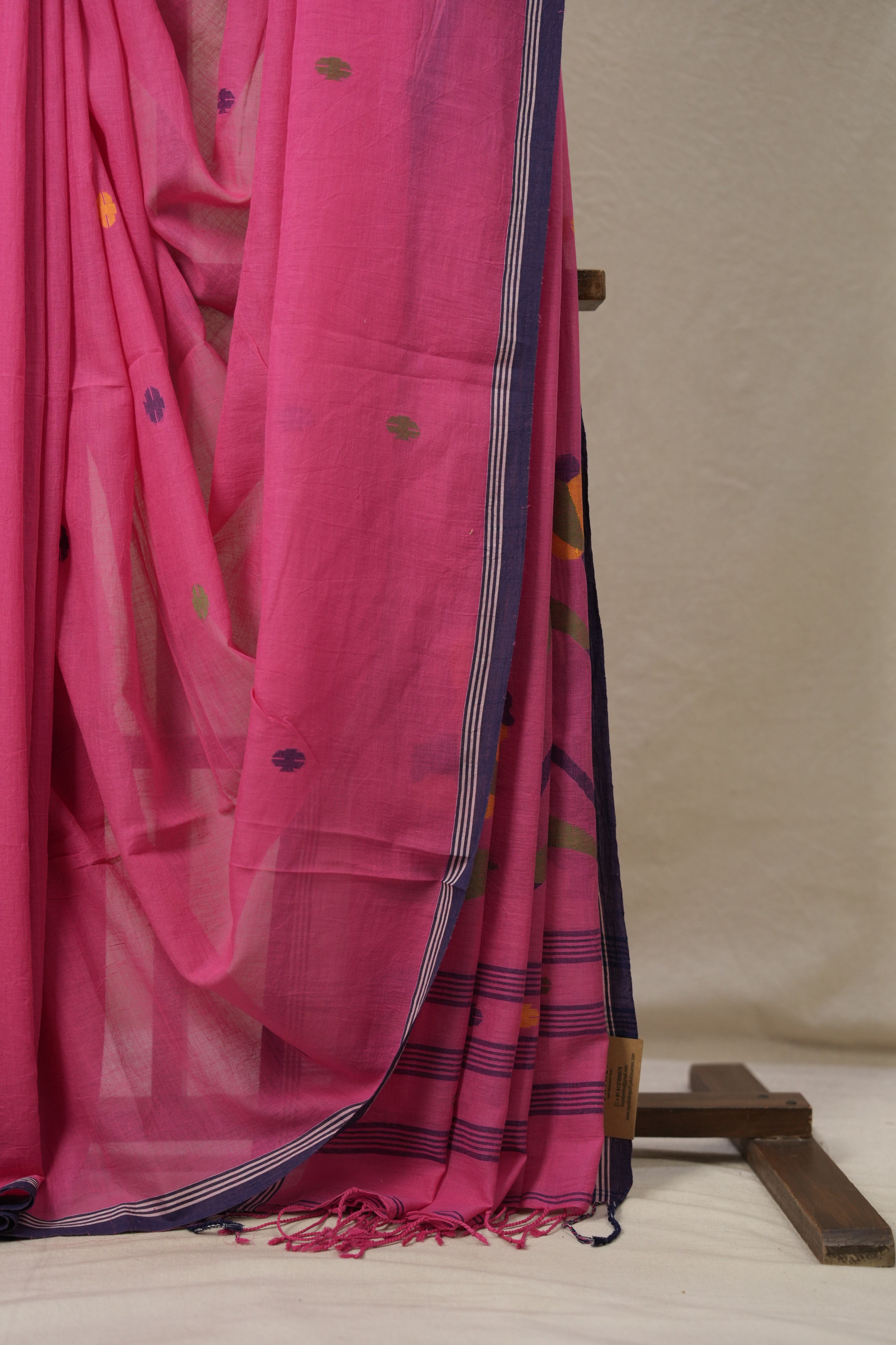 Rose Pink Bengal Mul Cotton Saree - SRRPBMCS041
