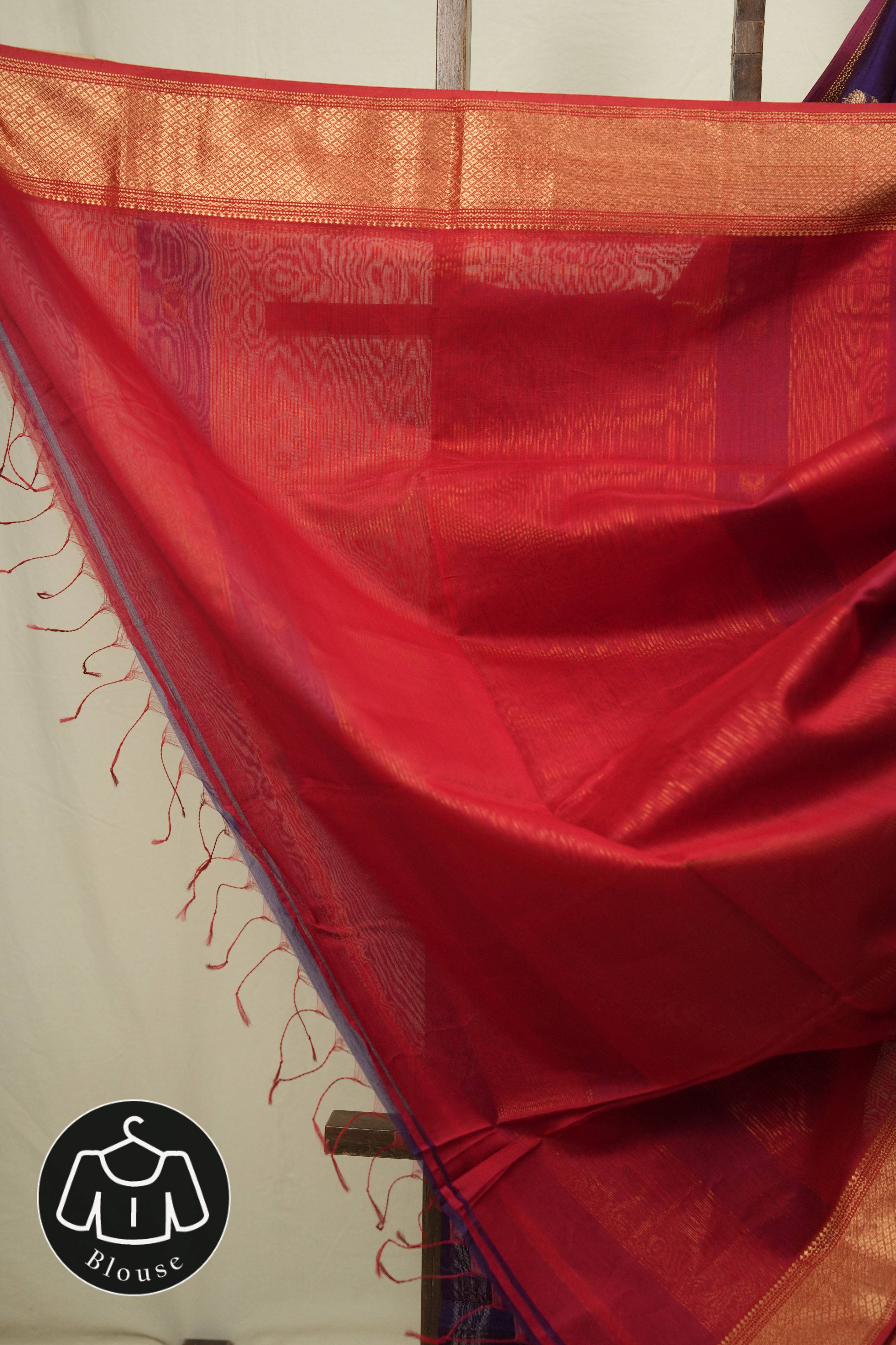 Purple Maheshwari Saree - SRPMS1227