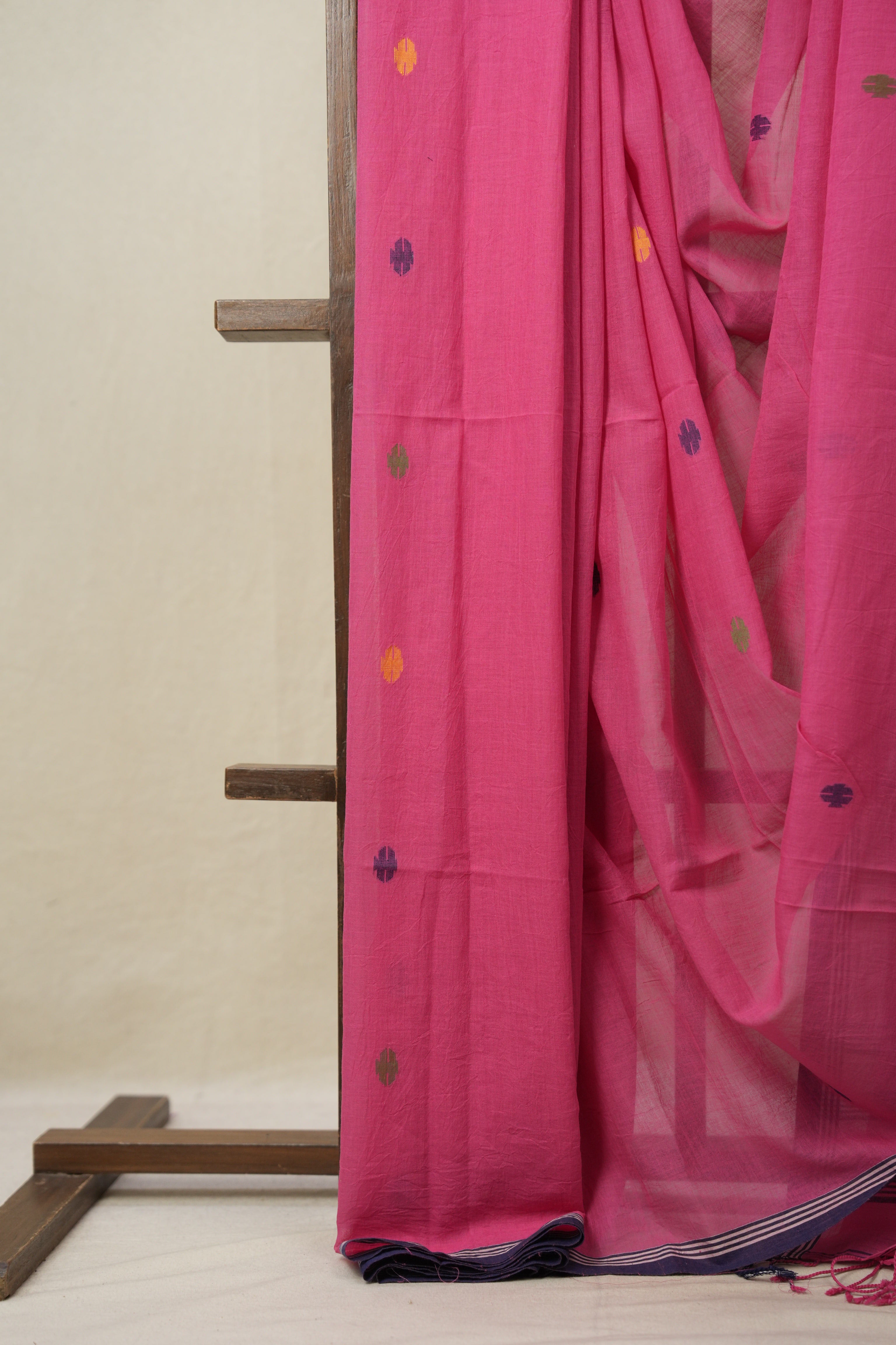 Rose Pink Bengal Mul Cotton Saree - SRRPBMCS041