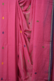 Rose Pink Bengal Mul Cotton Saree - SRRPBMCS041