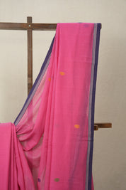 Rose Pink Bengal Mul Cotton Saree - SRRPBMCS041