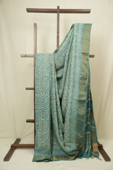 Aqua Beige  HBP Tussar Silk Saree - SRABHTSS754