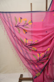 Rose Pink Bengal Mul Cotton Saree - SRRPBMCS041
