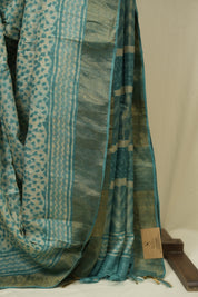 Aqua Beige  HBP Tussar Silk Saree - SRABHTSS754