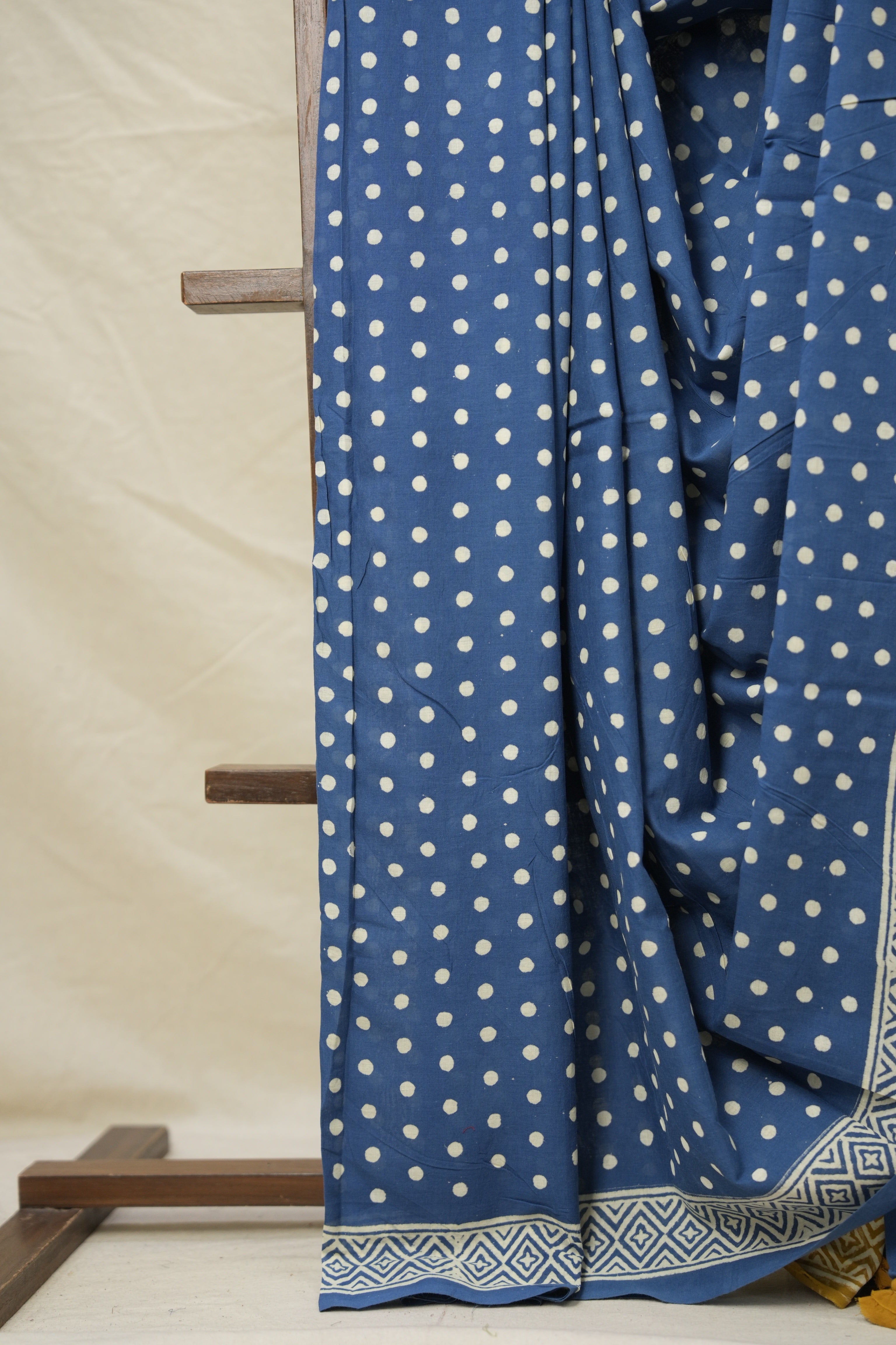 Indigo Blue HBP Cotton Saree - SRIBCS2982