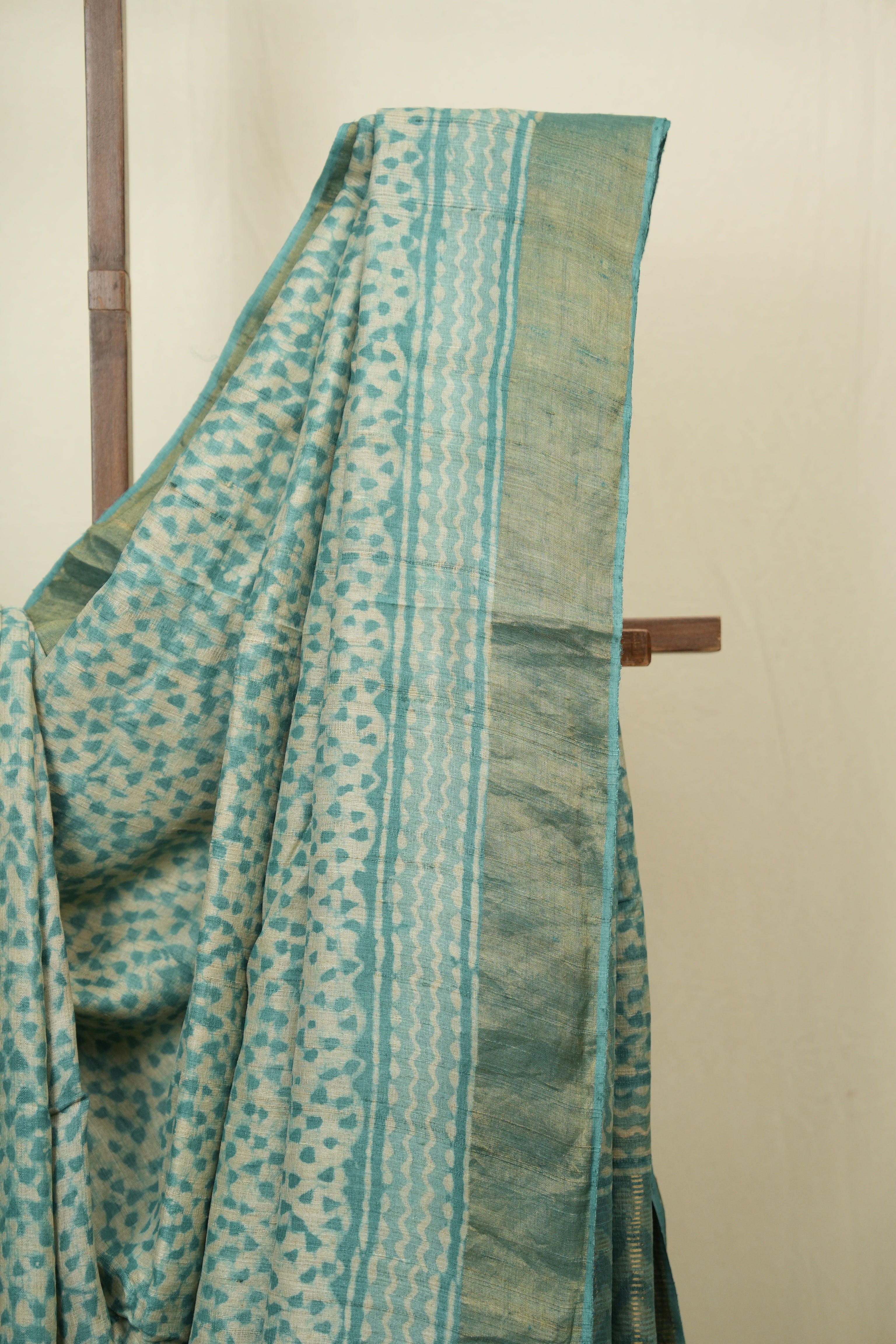 Aqua Beige  HBP Tussar Silk Saree - SRABHTSS754