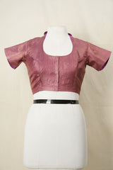 Dusty Pink Tissue Tussar Silk Checks Blouse - SRDPTTSB9