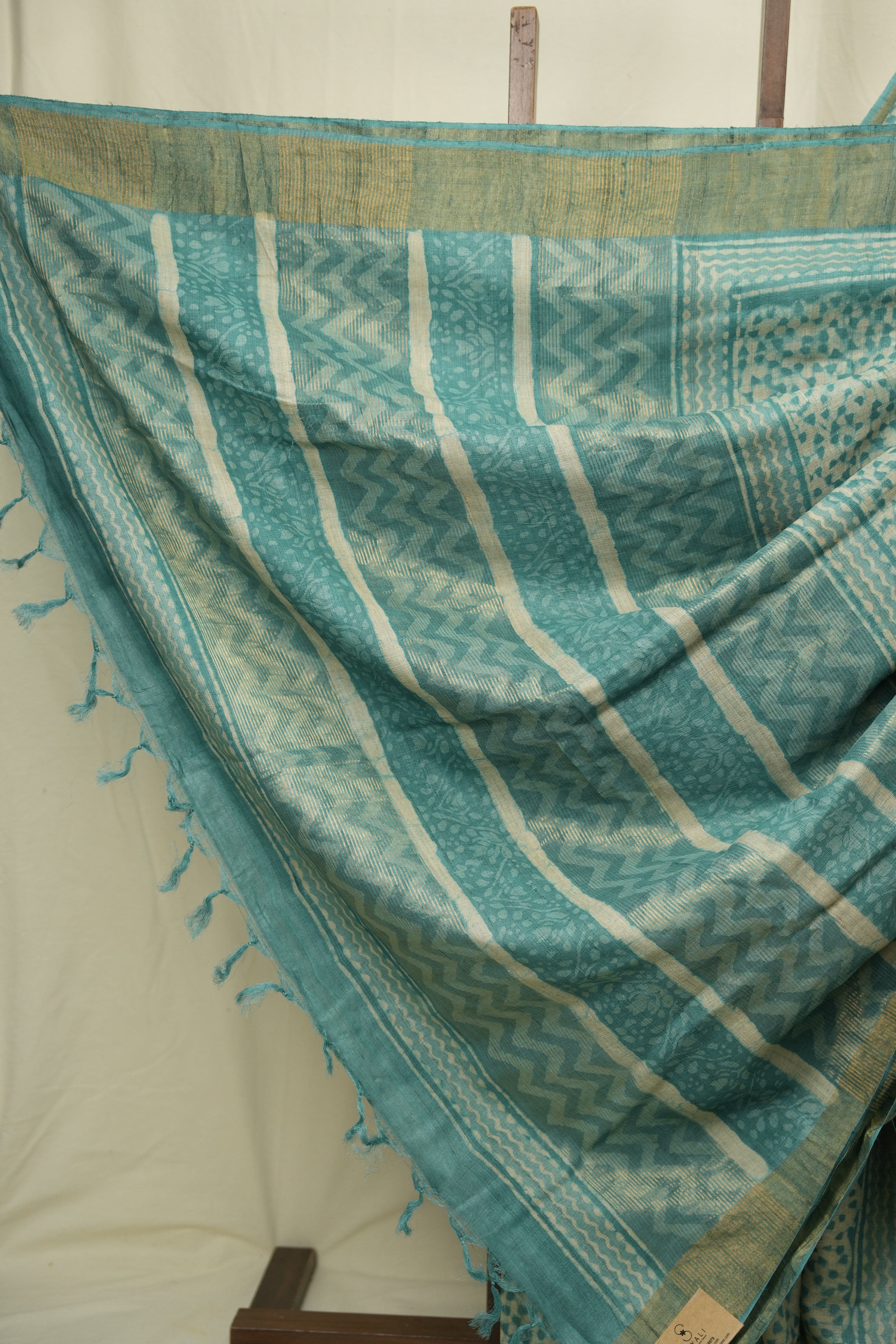 Aqua Beige  HBP Tussar Silk Saree - SRABHTSS754