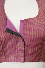 Dusty Pink Tissue Tussar Silk Checks Blouse - SRDPTTSB9