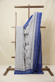 Light Blue Pochampalli Cotton Ikat Saree - SRLBPCIS684