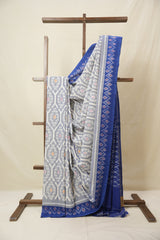 Light Blue Pochampalli Cotton Ikat Saree - SRLBPCIS684
