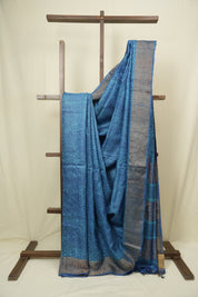 Peacock Blue  HBP Tussar Silk Saree - SRPBHTSS755