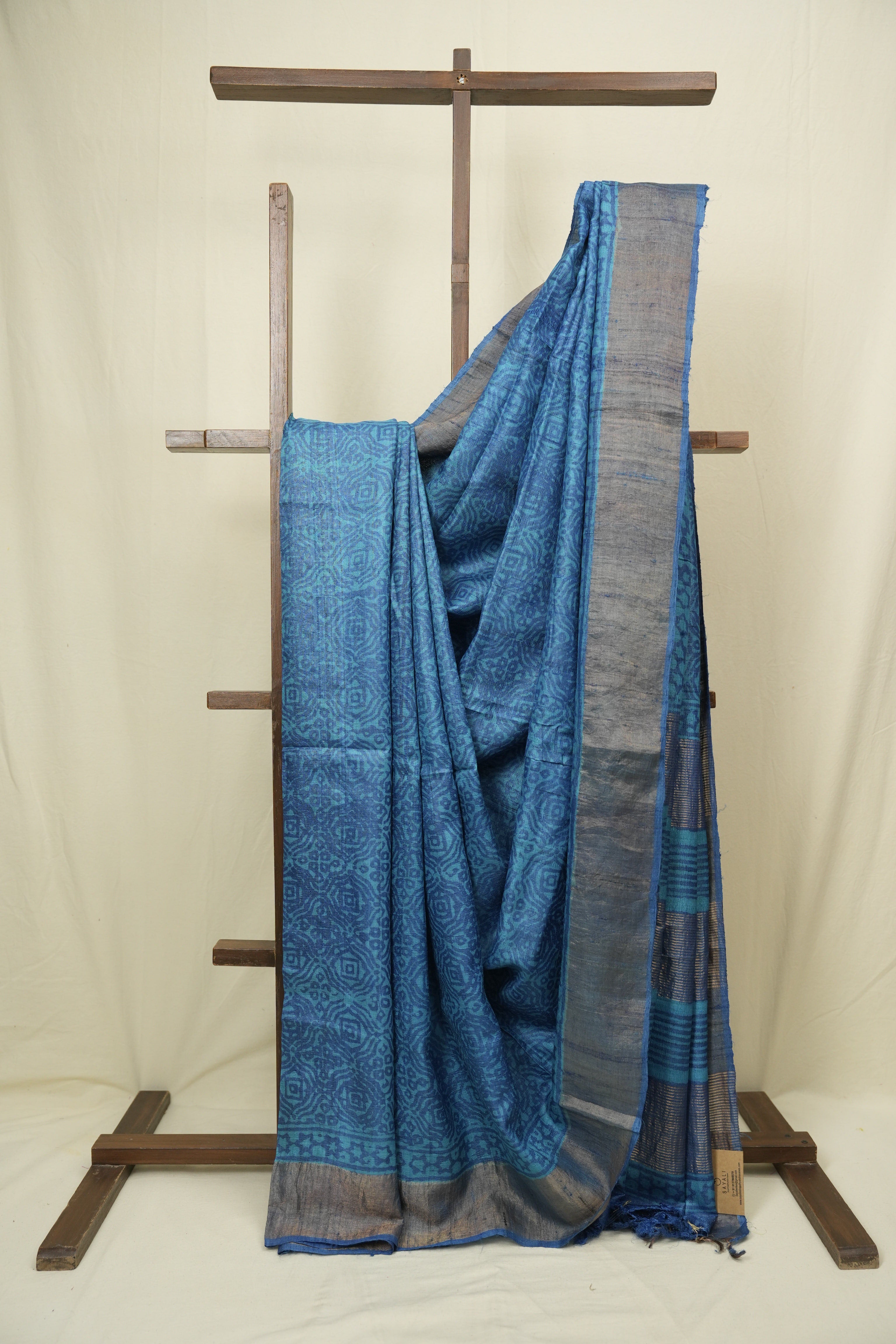Peacock Blue  HBP Tussar Silk Saree - SRPBHTSS755