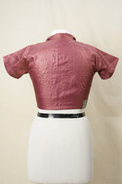 Dusty Pink Tissue Tussar Silk Checks Blouse - SRDPTTSB9