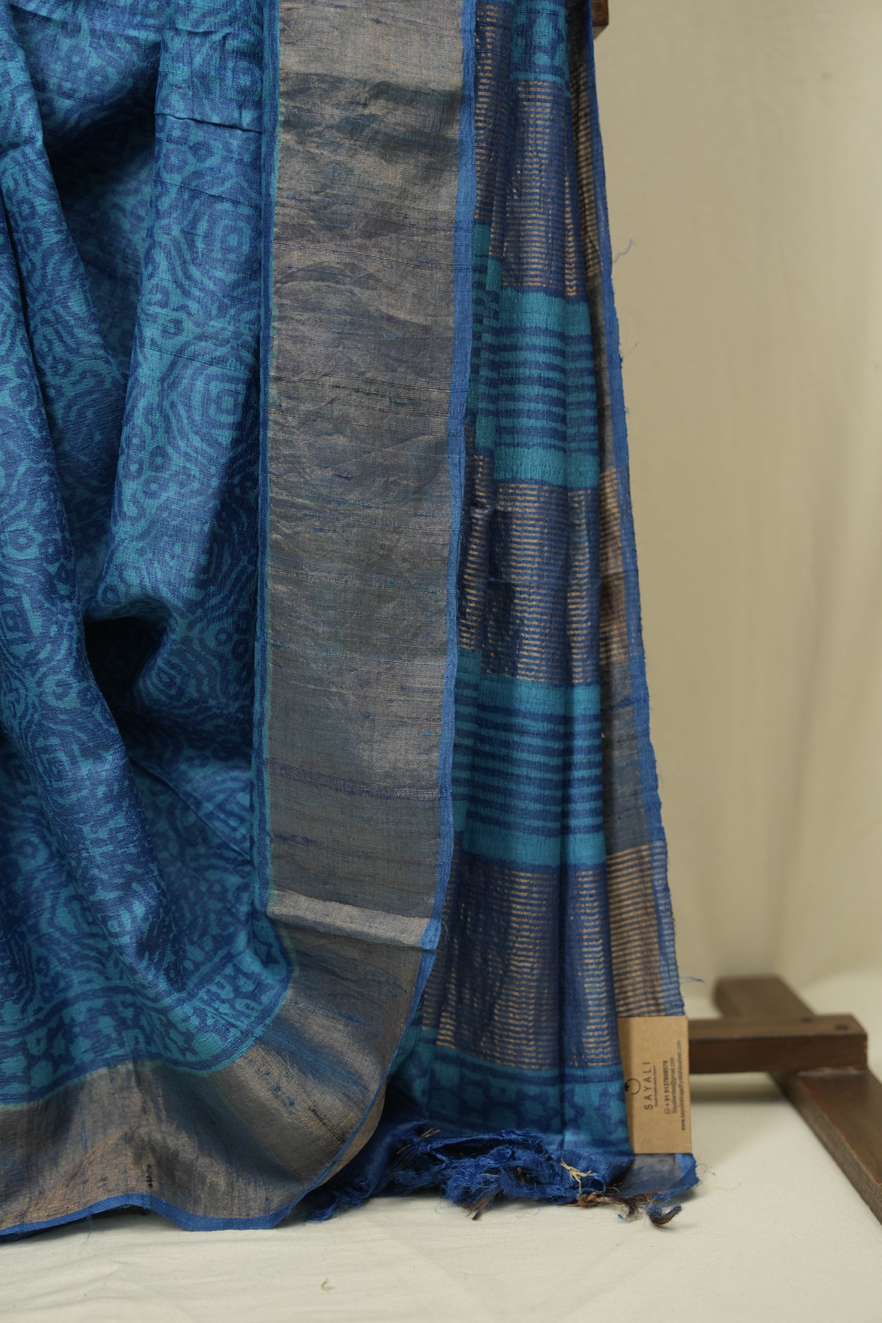Peacock Blue  HBP Tussar Silk Saree - SRPBHTSS755