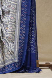 Light Blue Pochampalli Cotton Ikat Saree - SRLBPCIS684