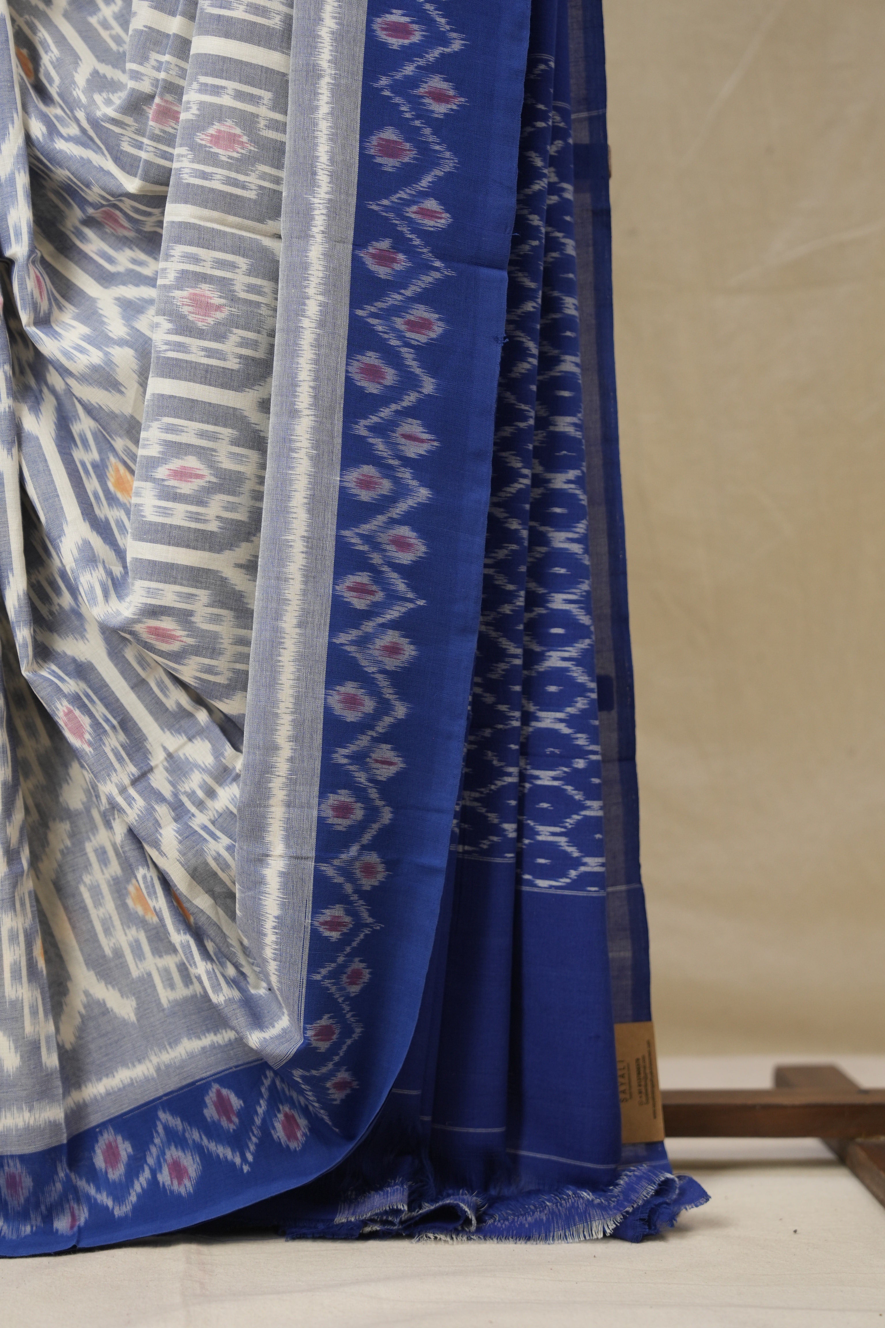 Light Blue Pochampalli Cotton Ikat Saree - SRLBPCIS684