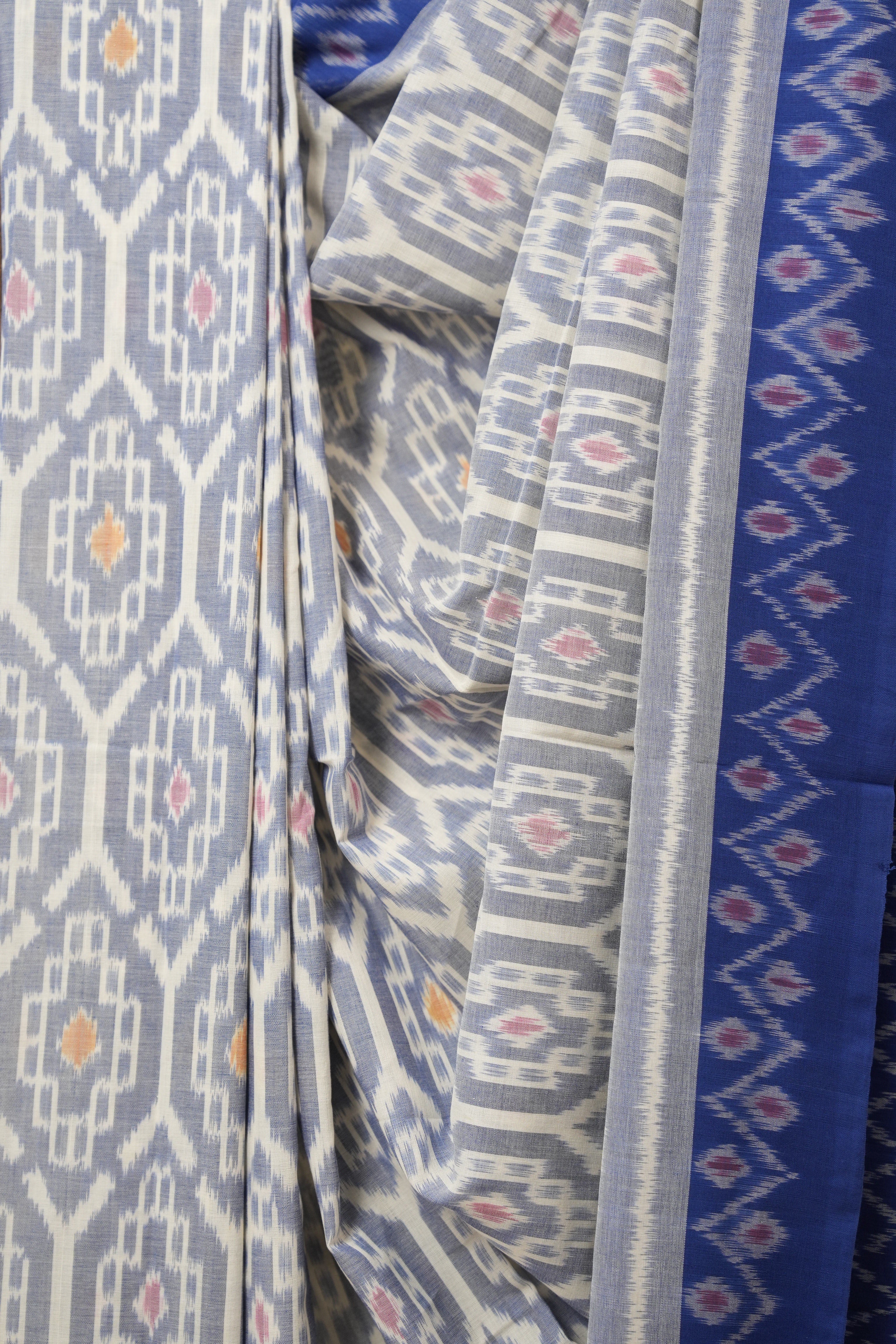 Light Blue Pochampalli Cotton Ikat Saree - SRLBPCIS684