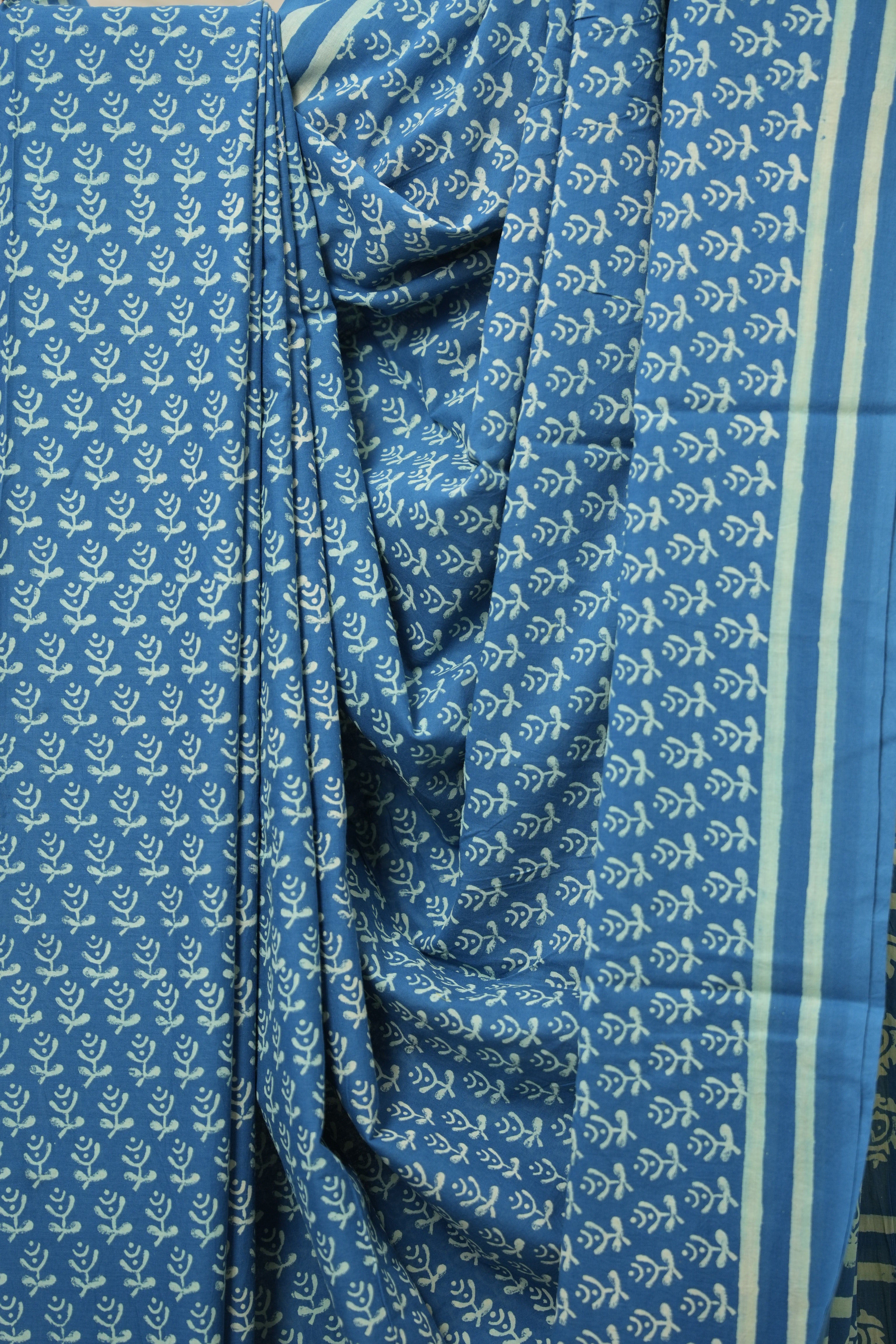Blue HBP Cotton Saree - SRBCS2983