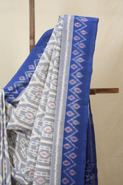 Light Blue Pochampalli Cotton Ikat Saree - SRLBPCIS684