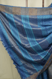 Peacock Blue  HBP Tussar Silk Saree - SRPBHTSS755