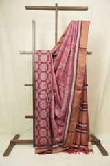 Pastel Red  HBP Tussar Silk Saree - SRPRHTSS759