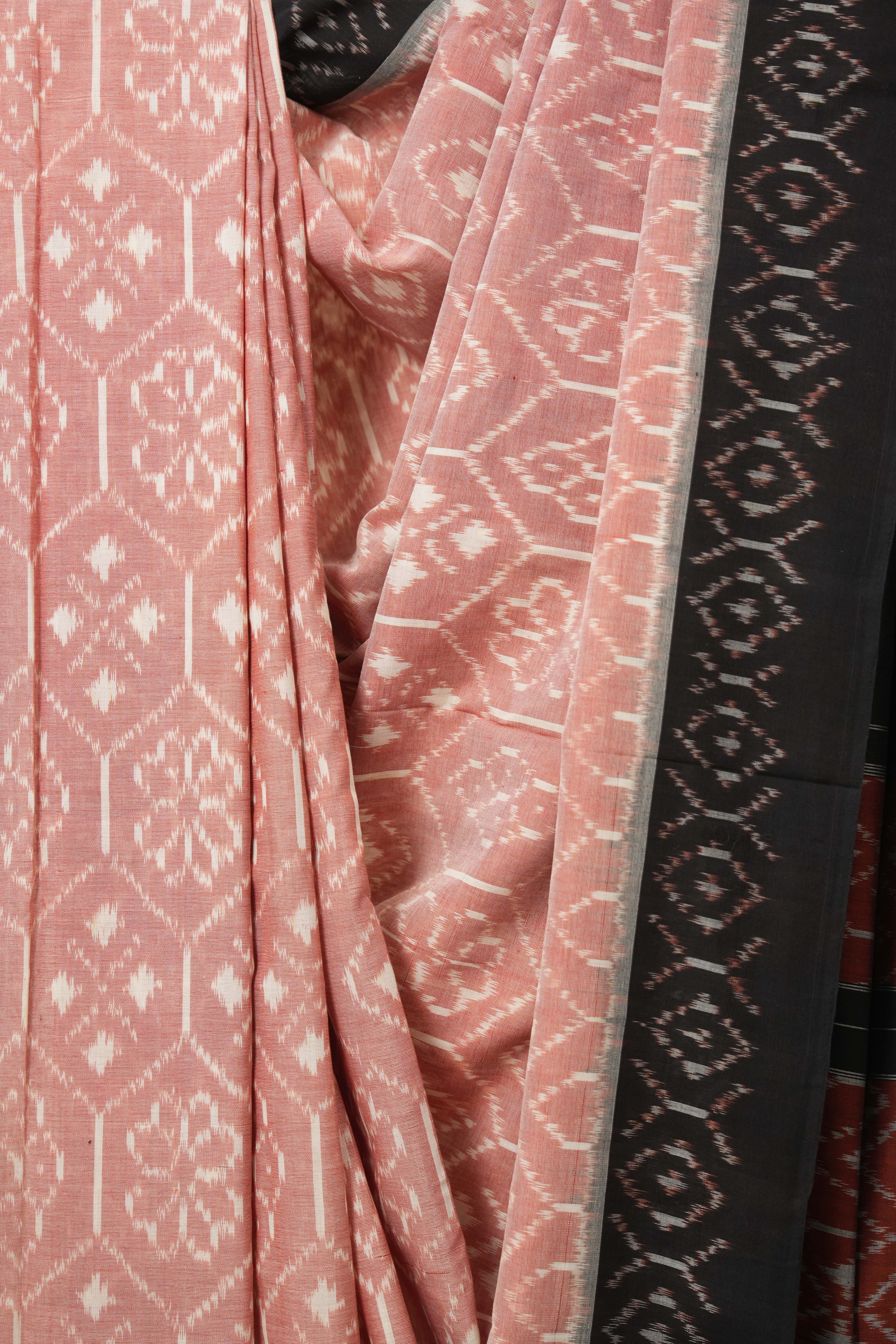 Pestle Red Pochampalli Cotton Ikat Saree - SRPRPCIS675