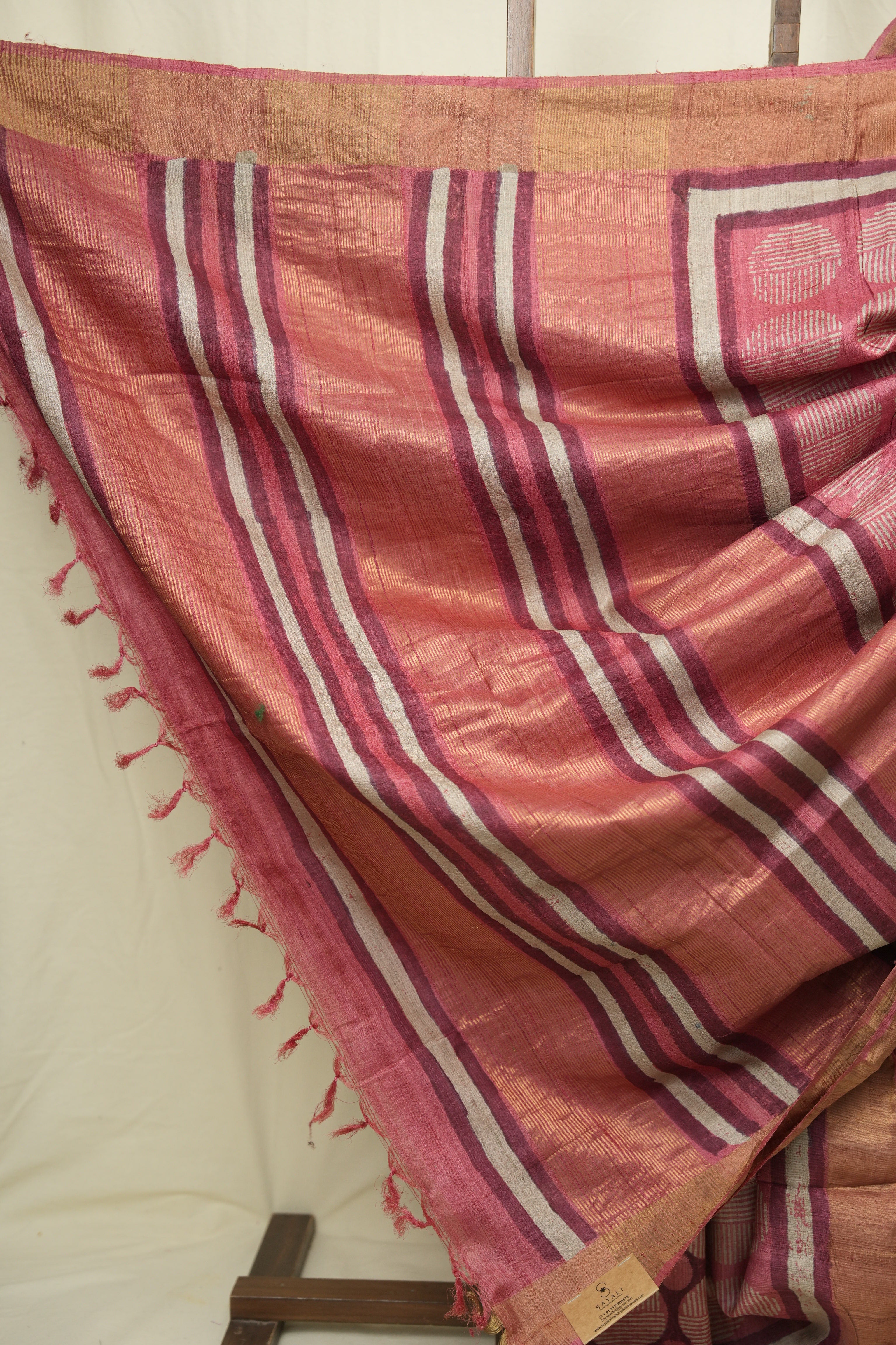 Pastel Red  HBP Tussar Silk Saree - SRPRHTSS759