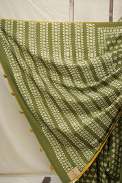 Olive Green HBP Cotton Saree - SROGCS2984