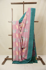 Pink Pochampalli Cotton Ikat Saree - SRPPCIS709