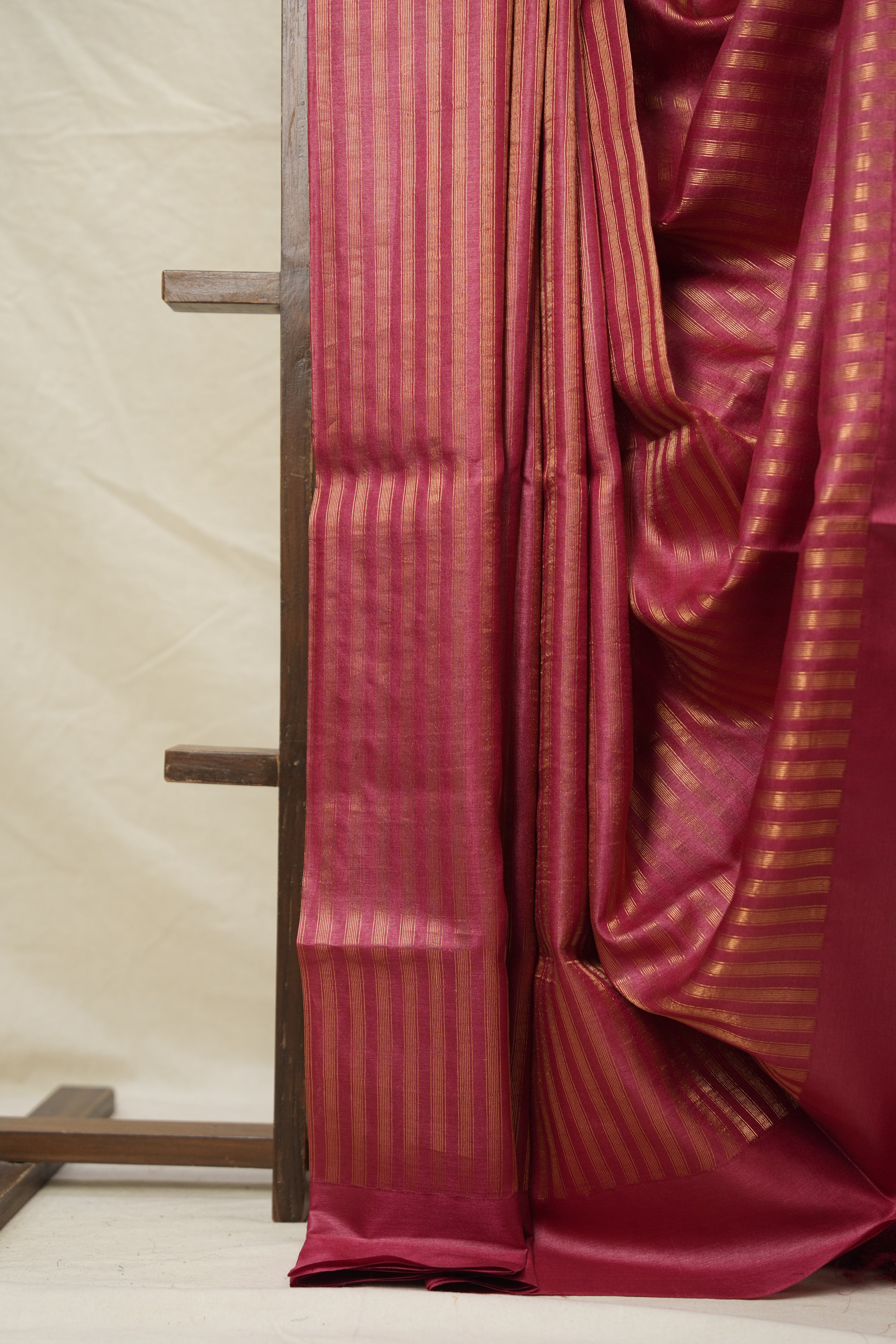 Onion Pink Tussar Silk Saree - SROPTSS1752