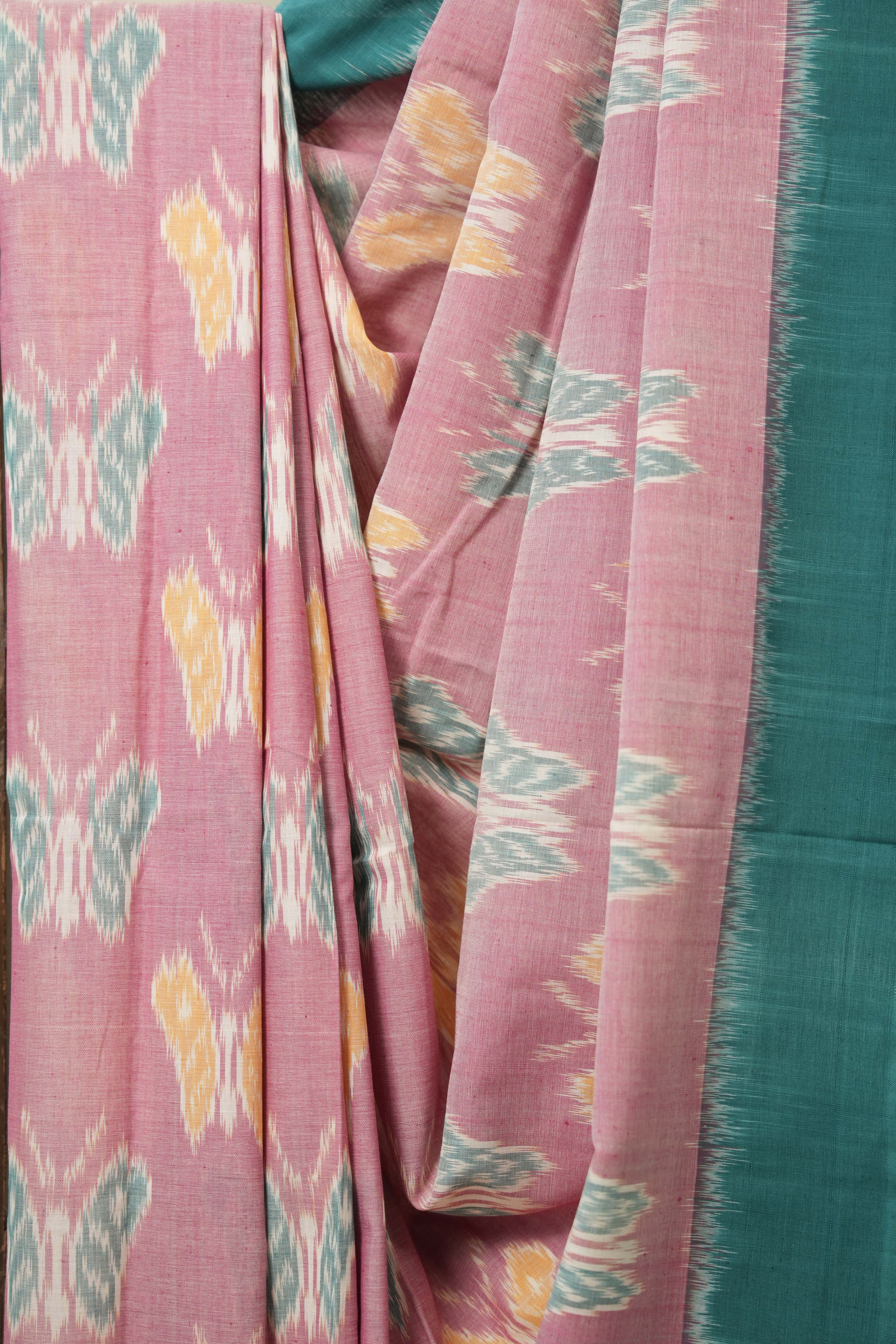 Pink Pochampalli Cotton Ikat Saree - SRPPCIS709