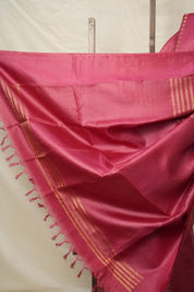 Onion Pink Tussar Silk Saree - SROPTSS1752
