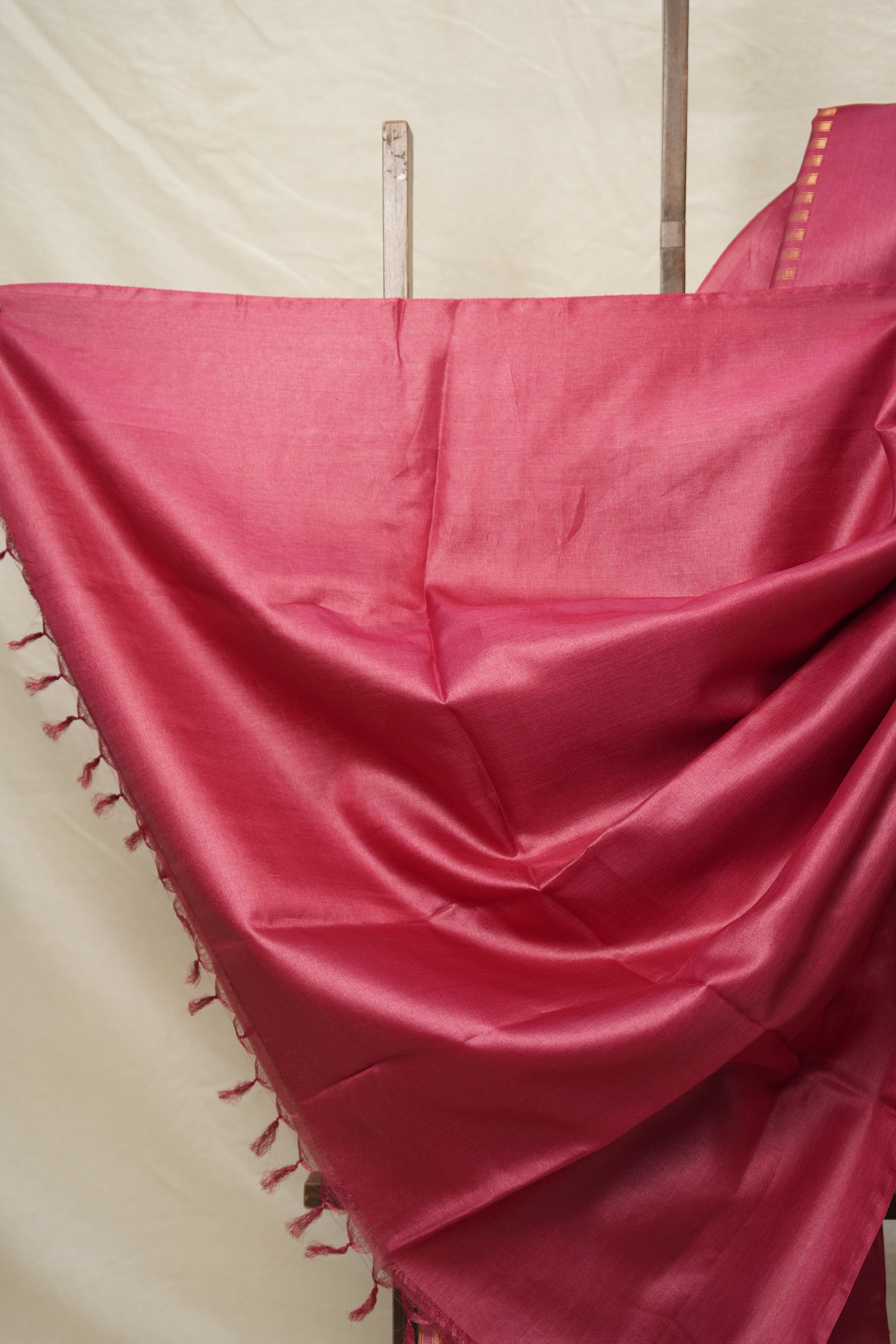 Onion Pink Tussar Silk Saree - SROPTSS1752