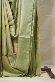 Mint Green Tussar Silk Saree - SRMGTSS1751