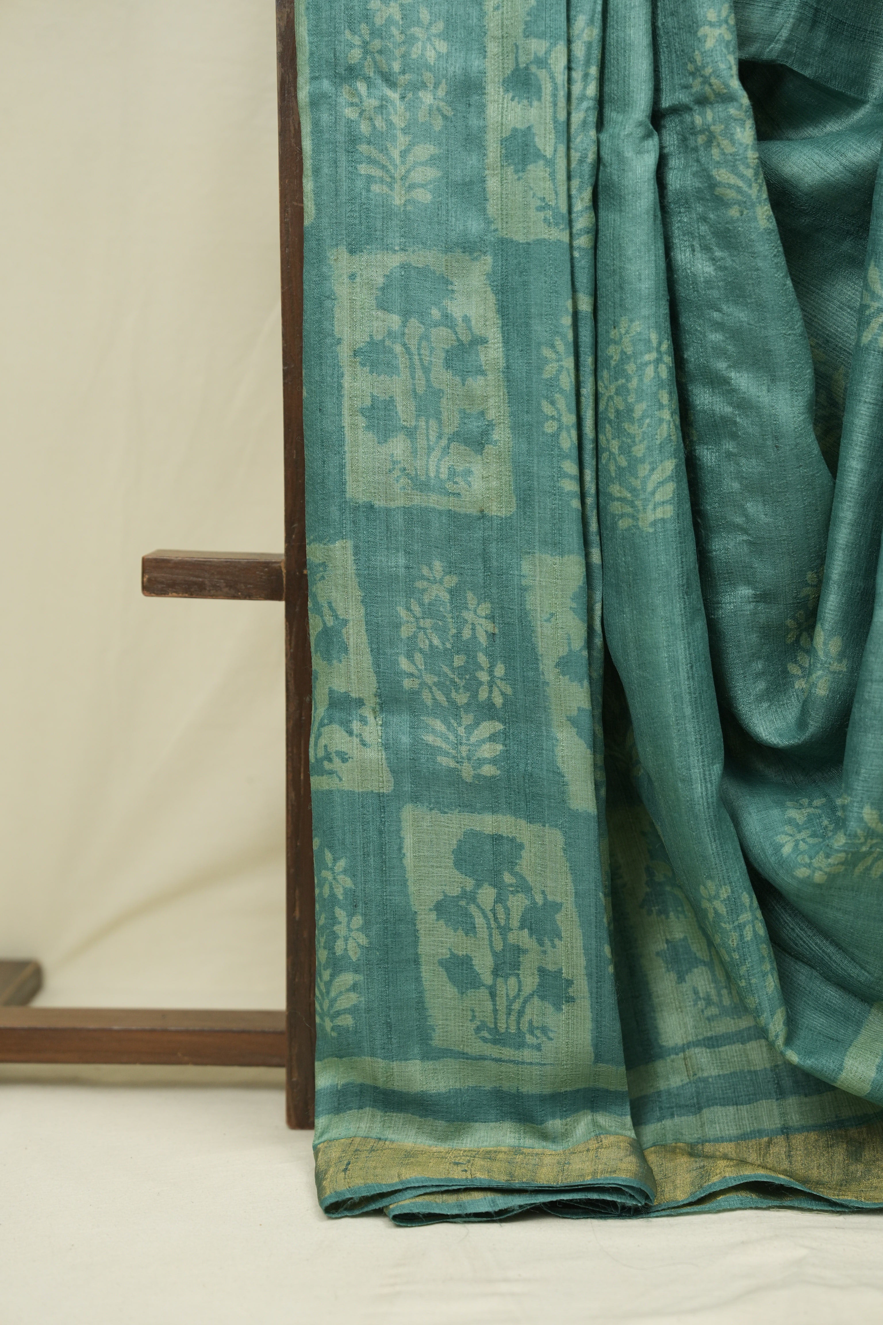 Teal Green HBP Tussar Silk Saree - SRTGHTSS761