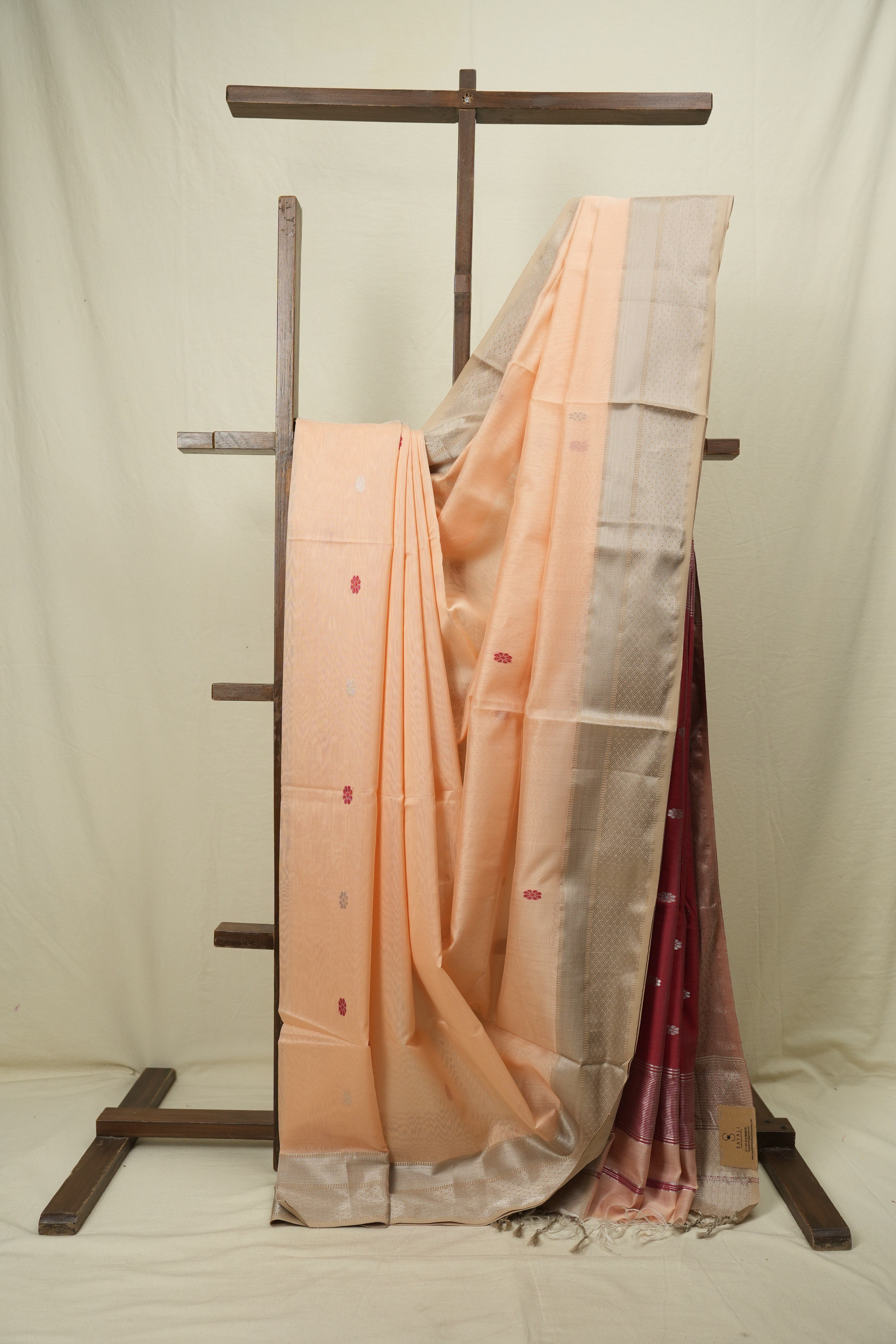 Peach Maheshwari Saree - SRPMS1183