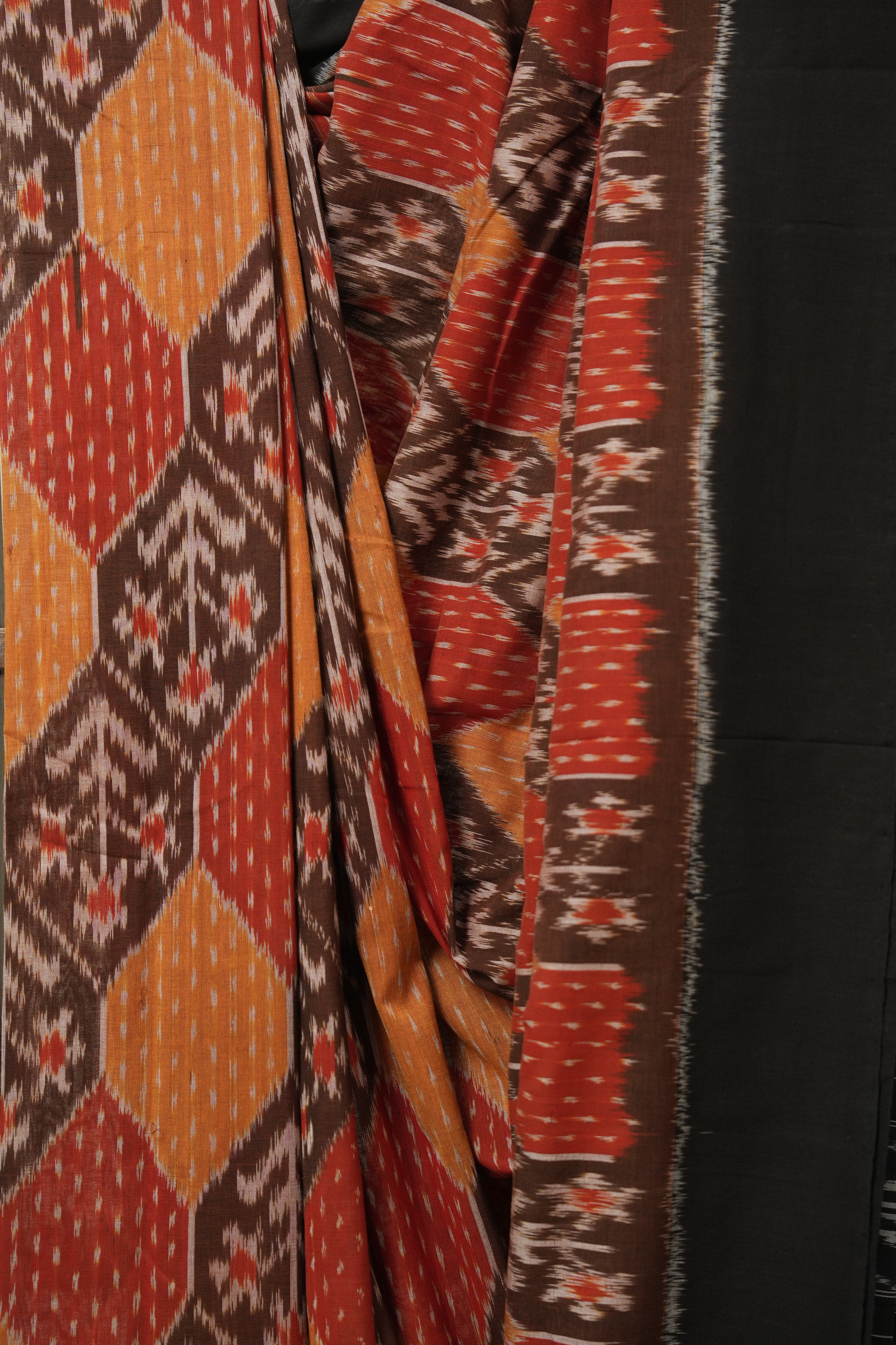 Multicolour Pochampalli Cotton Ikat Saree - SRMCPCIS708