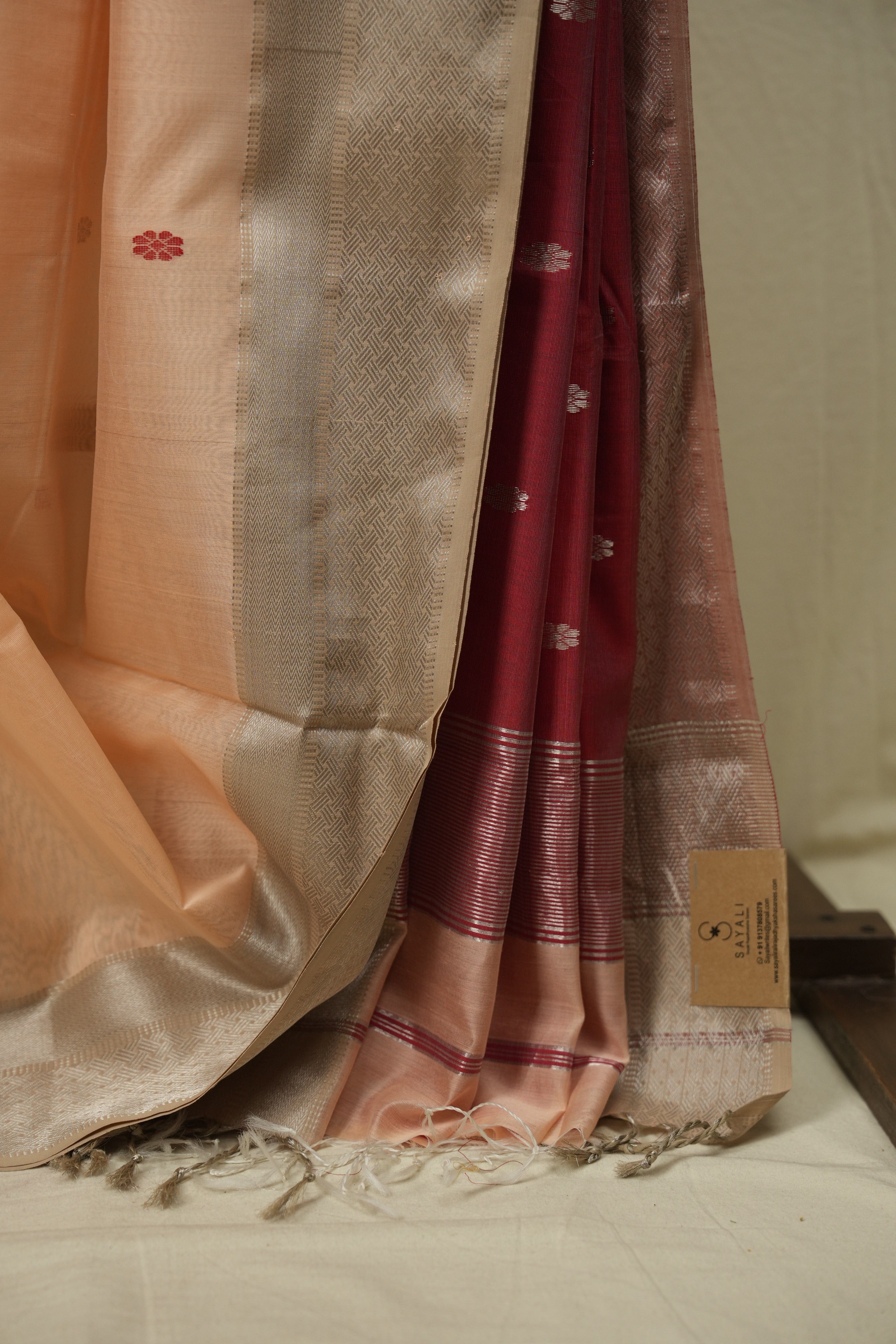 Peach Maheshwari Saree - SRPMS1183